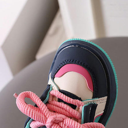 Girls Running Sneakers Comfort Lightweight Faux Leather Sneakers