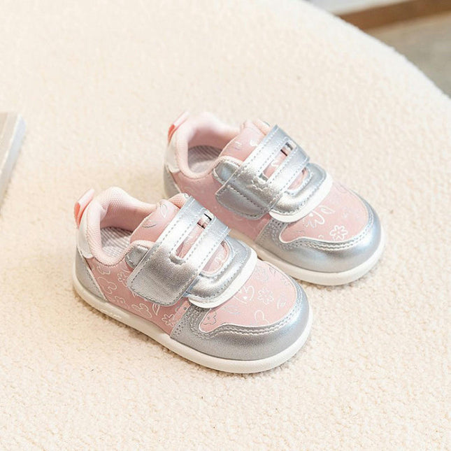 Kids Faux Leather Sneakers for Girls Casual School Running Sneakers