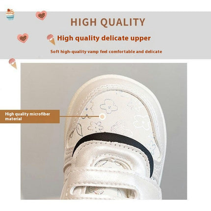 Kids Faux Leather Sneakers for Girls Casual School Running Sneakers