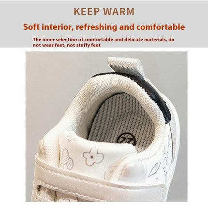 Kids Faux Leather Sneakers for Girls Casual School Running Sneakers
