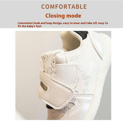 Kids Faux Leather Sneakers for Girls Casual School Running Sneakers