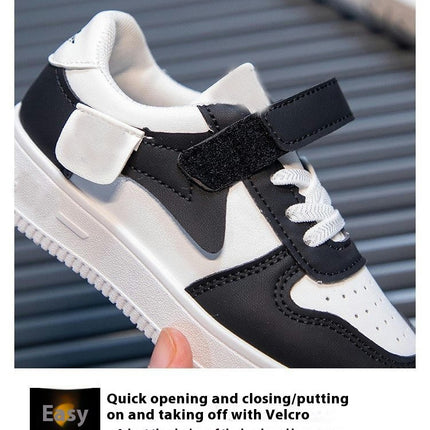 Kids Sneakers for Girls Breathable Lightweight Faux Leather Sneakers