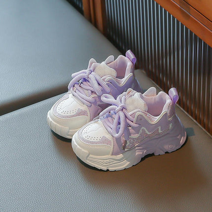 Girls Kids Running Tennis Athletic Shoes Faux Leather Sneakers