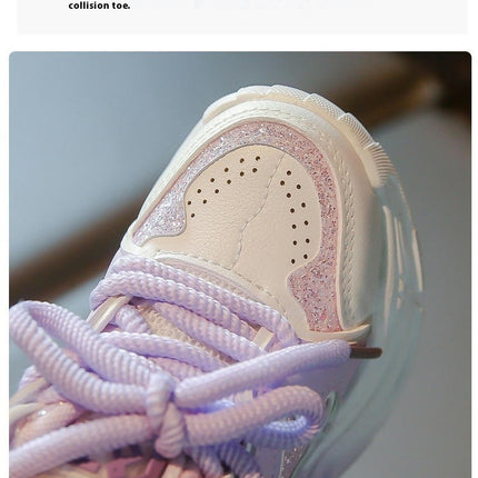 Girls Kids Running Tennis Athletic Shoes Faux Leather Sneakers