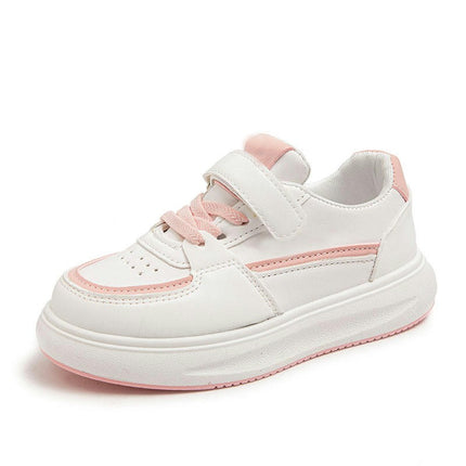 Little Girls Casual Faux Leather Running Athletic School Sneakers
