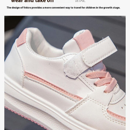 Little Girls Casual Faux Leather Running Athletic School Sneakers