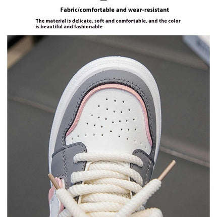 Girls Faux Leather Sneakers Kids Athletic Sport Walking Sneaker