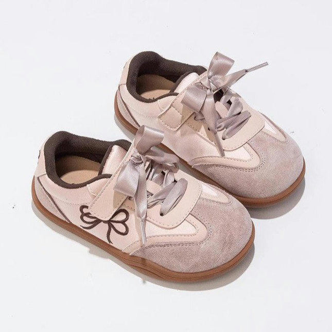 Girls Faux Leather Sneakers Casual Childrens Non Slip Sneakers