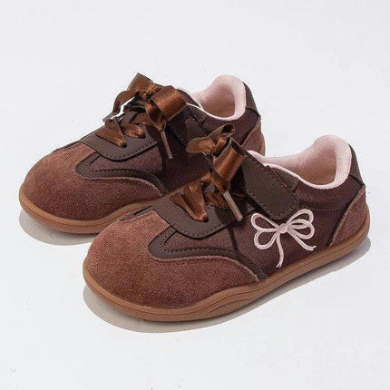 Girls Faux Leather Sneakers Casual Childrens Non Slip Sneakers