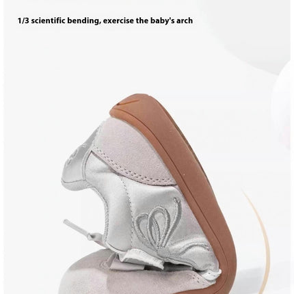 Girls Faux Leather Sneakers Casual Childrens Non Slip Sneakers