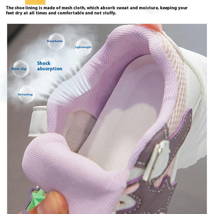 Kids Girls Fashion Sneakers Mesh Breathable Lightweight Sneakers