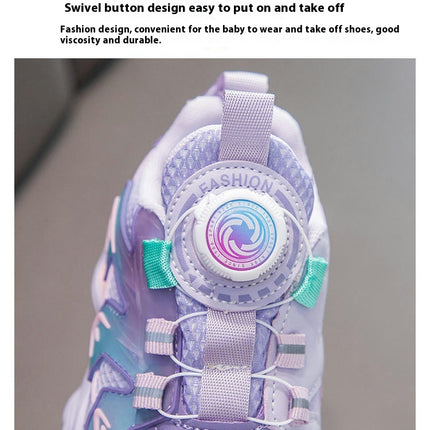 Fashion Girls Kids Walking Shoes Faux Leather Breathable Sneakers