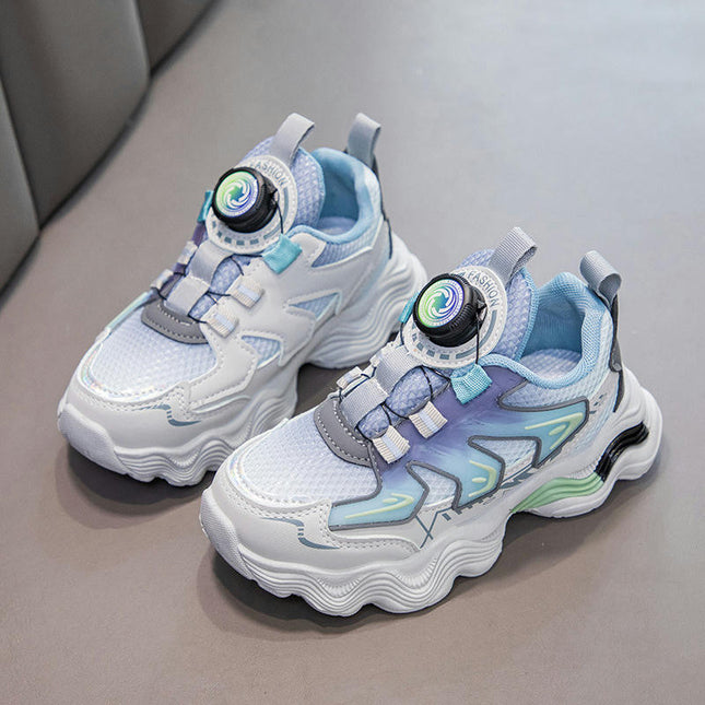 Fashion Girls Kids Walking Shoes Faux Leather Breathable Sneakers
