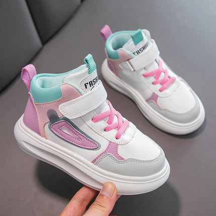 Girls Faux Leather Sneakers High Top Stylish Casual Hip Hop Sneakers