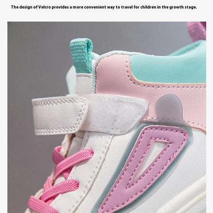 Girls Faux Leather Sneakers High Top Stylish Casual Hip Hop Sneakers