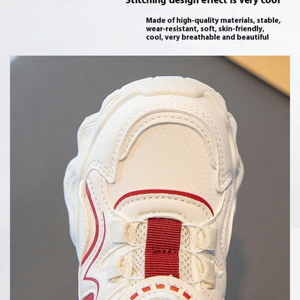 Kids Girls Running Shoes Ultra Lightweight Faux Leather Sneakers