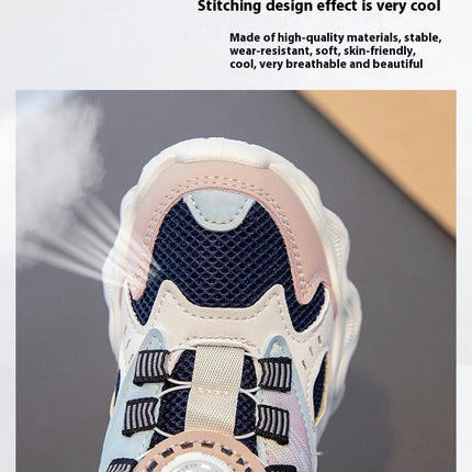 Kids Running Sports Shoes Girls Cushion Faux Leather Sneakers
