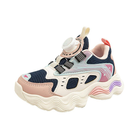 Kids Running Sports Shoes Girls Cushion Faux Leather Sneakers