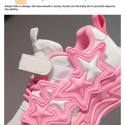 Kids Little Girls Non Slip Fashion Kids Lightweight Walking Sneakers