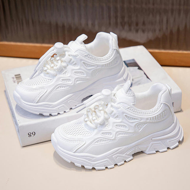 Girls Tied Walking Sneakers Fashion Kids Lightweight Athletic Shoes