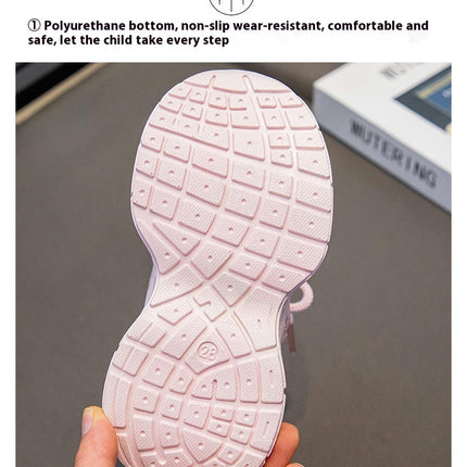 Kids Sneakers for Girls Thick Sole Non Slip Faux Leather Sneakers