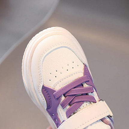 Kids Girls Running Shoes Trendy Breathable Faux Leather Sneakers