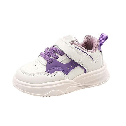 Kids Girls Running Shoes Trendy Breathable Faux Leather Sneakers