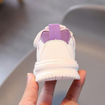 Kids Girls Running Shoes Trendy Breathable Faux Leather Sneakers