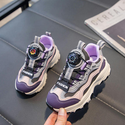 Fashion Faux Leather Children Sports Shoes Boys Thick Sole Sneakers