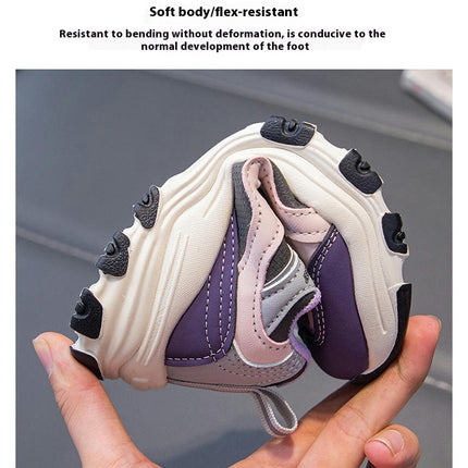 Fashion Faux Leather Children Sports Shoes Boys Thick Sole Sneakers