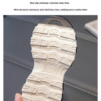 Fashion Faux Leather Children Sports Shoes Boys Thick Sole Sneakers