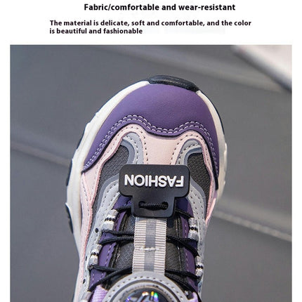 Fashion Faux Leather Children Sports Shoes Boys Thick Sole Sneakers
