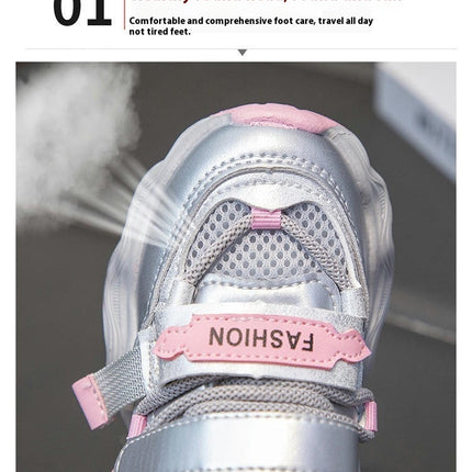 Kids Girls Breathable Running Lightweight Outdoor Athletic Sneakers
