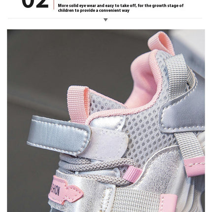 Kids Girls Breathable Running Lightweight Outdoor Athletic Sneakers