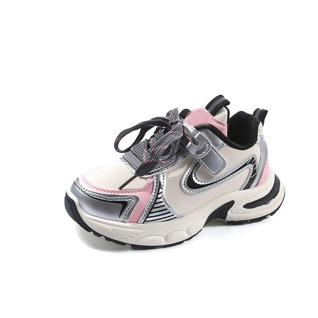 Toddler Girls Breathable Walking Sneakers Faux Leather Sneaker