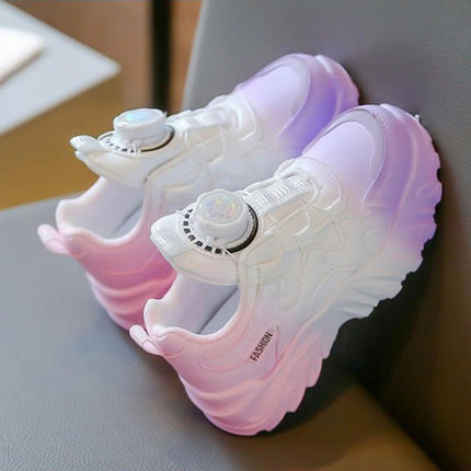 Child Girls Sneakers Antiskid Faux Leather Casual Athletic Sneakers