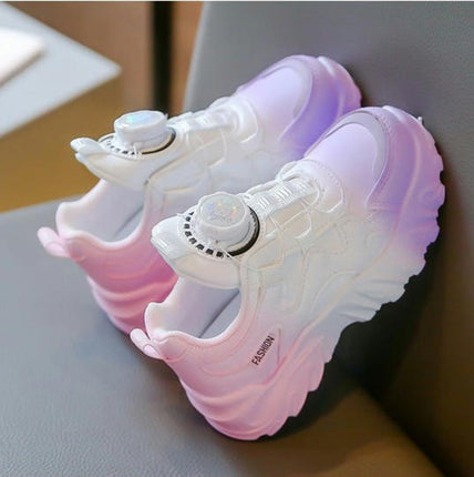 Child Girls Sneakers Antiskid Faux Leather Casual Athletic Sneakers