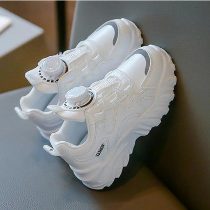 Child Girls Sneakers Antiskid Faux Leather Casual Athletic Sneakers