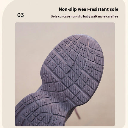 Kids Girls Lightweight Thick Sole Faux Leather Non Slip Sneakers