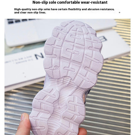 Fashion Spring and Autumn Girls Thick Soles Walking Sneakers