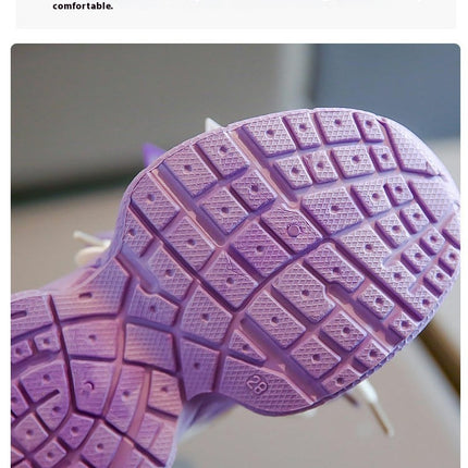 Girls Kids Lightweight Thick Sole Faux Leather Walking Sneakers
