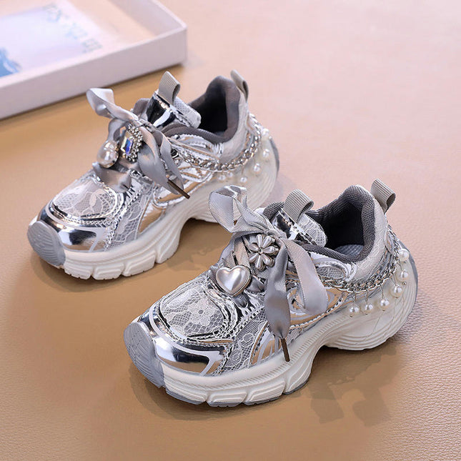 Kids Girls Mesh Running Sneakers Fashion Breathable Casual Sneaker