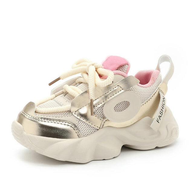 Kids Girls Chunky Sneakers Lace Up Soft Thick Sole Comfortable Sneakers