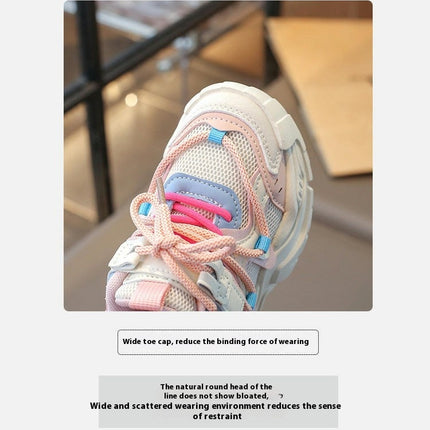 Girls Mesh Sneakers for Kids Non Slip Tennis Fashion Sneakers