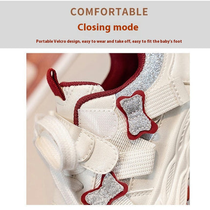 Low Top Adjustable Strap Fashion Sequin Sneakers for Toddler Kids