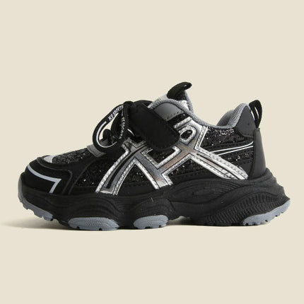 Kids Girls Running Shoes Faux Leather Fashion Cute Sequined Sneakers