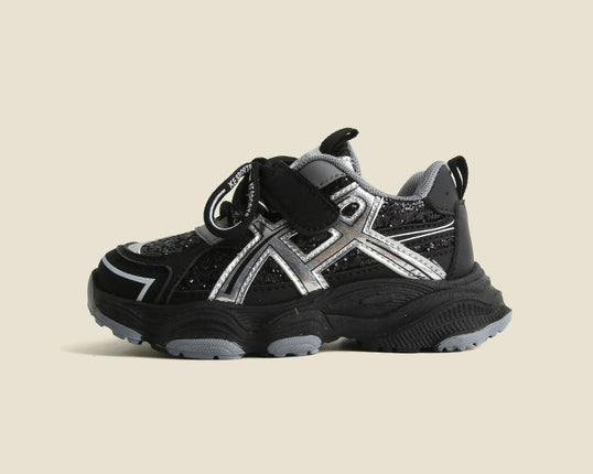 Kids Girls Running Shoes Faux Leather Fashion Cute Sequined Sneakers