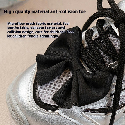 Toddler Breathable Sneakers for Girls Lightweight Faux Leather Sneakers Kids