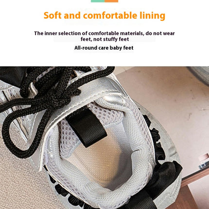 Toddler Breathable Sneakers for Girls Lightweight Faux Leather Sneakers Kids