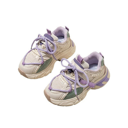Girls Kids Running Athletic Sneakers Faux Leather Lightweight Sneakers